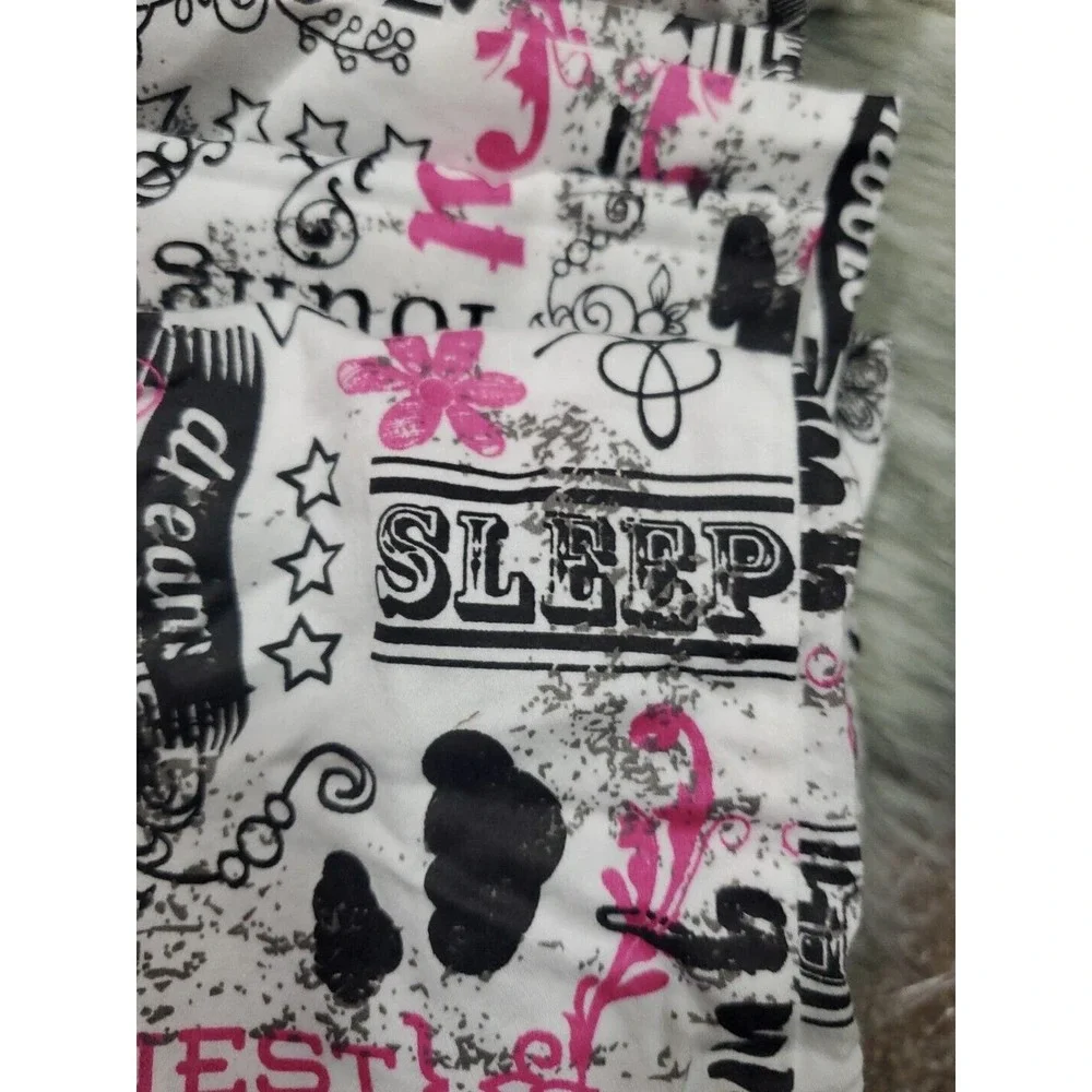 Grace Home Fashion Pink Black White Full Size Sheets Fitted Flat 2 Pillow Cases
